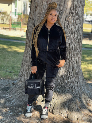 Black Velvet Hoodie Jogger